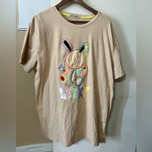 BKYS Lucky CharmEmbroidered Bunny Shirt SzXXL Streetwear UrbanStyle Streetwear